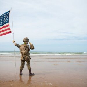 Little boy held a salute for an hour, when someone very special joins him