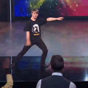 Audience is s keptical boy with D’wn s yndrome takes to the stage – Then The Music Starts