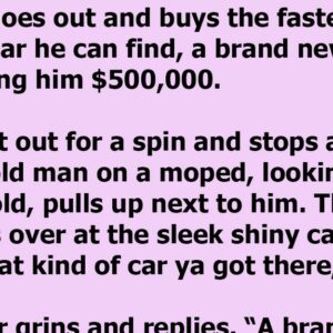 Ferrari Driver Pulls Up Next To A Senior On A Moped, And Can’t Believe His Own Eyes