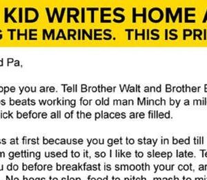 Farm Kid Writes Home After Joining The Marines. This Is Priceless.