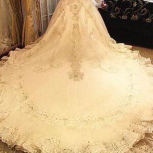 Wedding dress down the aisle that she stored in a garbage bag from 1961