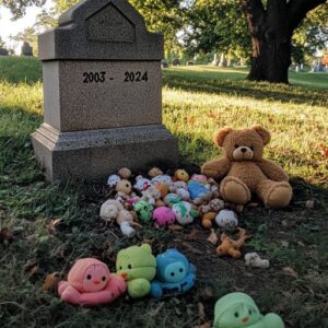 Following the death of her 21-year-old son, mom finds baby toys on his grave
