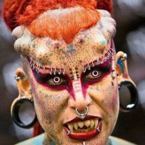 A Woman Who Became A “Vampire” By Covering Entire Body In Tattoos Issues Warning