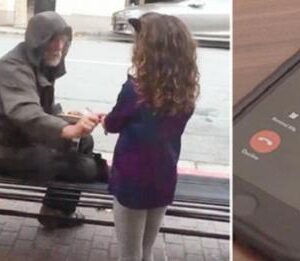 Little girl gives her dinner to homeless man—days later, the phone rings