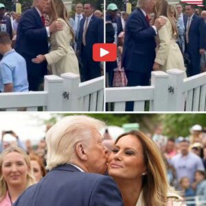 A true gentleman! — Trump Kisses Melania, Points Proudly as Crowd Cheers at Easter Egg Roll