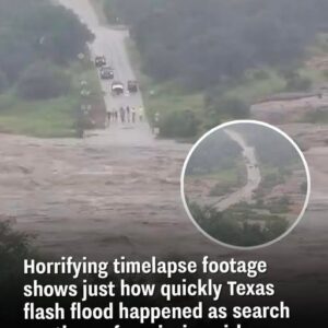 Horrifying timelapse footage shows just how quickly Texas flash flood happened as search continues for missing girls