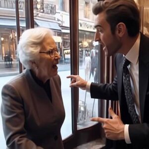Manager Refused Shelter to an Elderly Woman in the Rain—The Next Day, He Was Speechless When She Returned… Sitting Beside the Owner