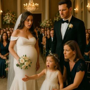 “She’s Lying About the Baby!” — The Little Girl’s Bold Words That Stopped a Billionaire’s Wedding