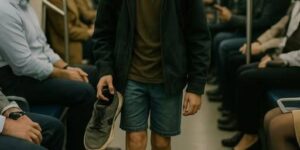 The Boy Stepped Onto the Train Barefoot — And Walked Away With More Than Just Shoes
