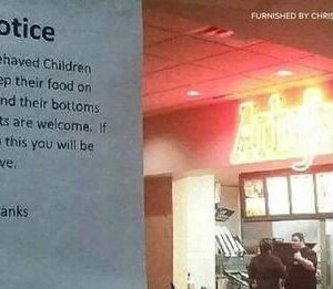 Parents Furious Restaurant Put This Sign On The Door
