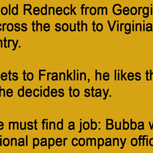 Bubba The Old Redneck From Georgia Decides To Travel.