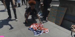 MASSIVE SCANDAL!! Chant Protesters Burn American Flag in NYC
