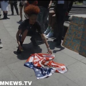 MASSIVE SCANDAL!! Chant Protesters Burn American Flag in NYC