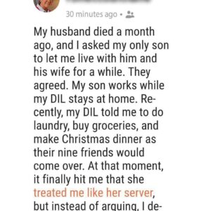 Daughter-in-law acted meanly towards the mother-in-law, so the old woman decided to teach her a lesson