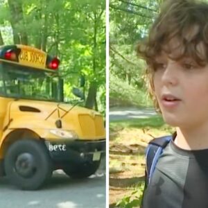 Boy speaks up when he notices funny smell on school bus warning driver “we should get off”