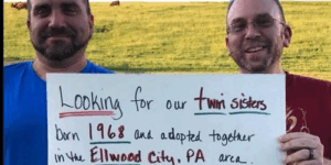 Reunited Brothers Create Sign To Find Twin Sisters And Are Amazed When It Works