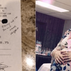 Pregnant waitress serves cop, then finds a note with few words on the check