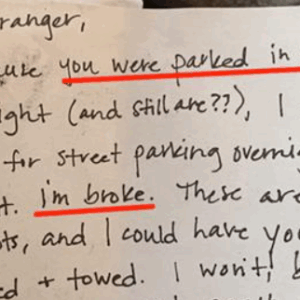 Woman Leaves A ngry Note For Stranger Who Stole Her Parking Spot. The Response Is Shocking
