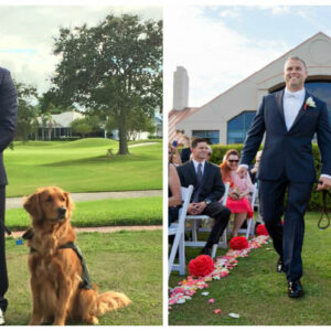 Wounded veteran gets his service dog to be the best man at his wedding
