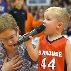 Brave Little Boy Agrees To Sing National Anthem In Front Of Crowded Stadium, No One Can Believe It